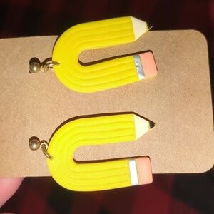 Yellow Pencil Earrings